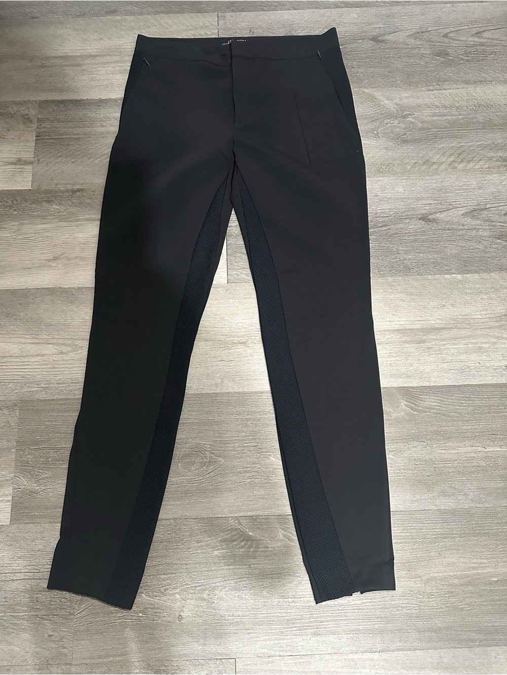 Zara Black Women’s Slim Dress Pants with Textured Inset